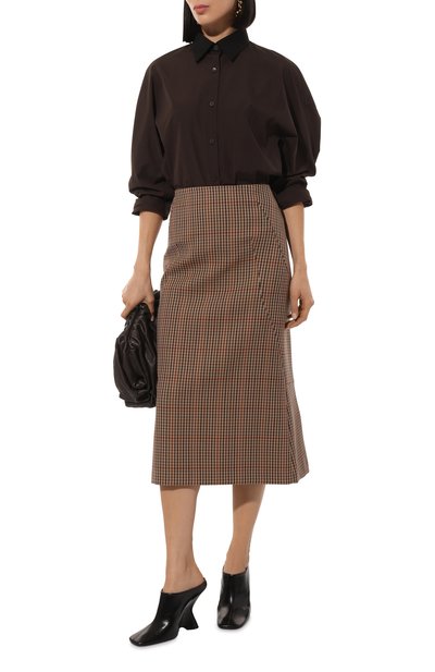 Хлопковая рубашка DRIES VAN NOTEN темно-коричневого цвета по цене 67300 руб., арт. 242-010708-9244, фото 2 Хлопковая рубашка DRIES VAN NOTEN, арт. 242-010708-9244, фото 2