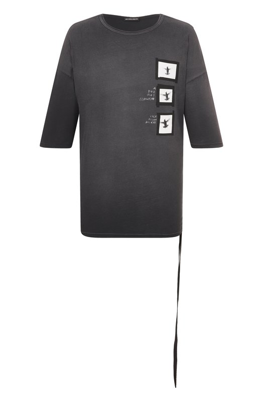 Хлопковая футболка Ann Demeulemeester B0013221/FA637 Серый B0013221/FA637