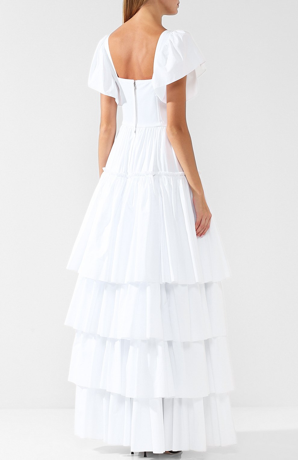 Хлопковое платье-макси с оборками DOLCE & GABBANA, арт. F6A70T/FU5GK, фото 4