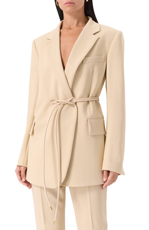 Жакет из вискозы Sportmax GLASSA Бежевый  GLASSA Фото 3