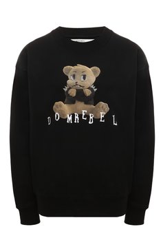 Женский хлопковый свитшот DOMREBEL черного цвета, арт. GRUMPY/SWEATSHIRT | Фото 1 (Рукава: Длинные; Длина (для топов): Стандартные; Стили: Гранж; Материал сплава: Проставлено; Материал внешний: Хлопок; Драгоценные камни: Проставлено; Женское Кросс-КТ: Свитшот-одежда)