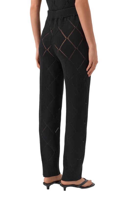 Брюки из вискозы Yuzefi N0EMI-INTARSIA RIB HEM TR0USERS/KNIT Чёрный  N0EMI-INTARSIA RIB HEM TR0USERS/KNIT Фото 4
