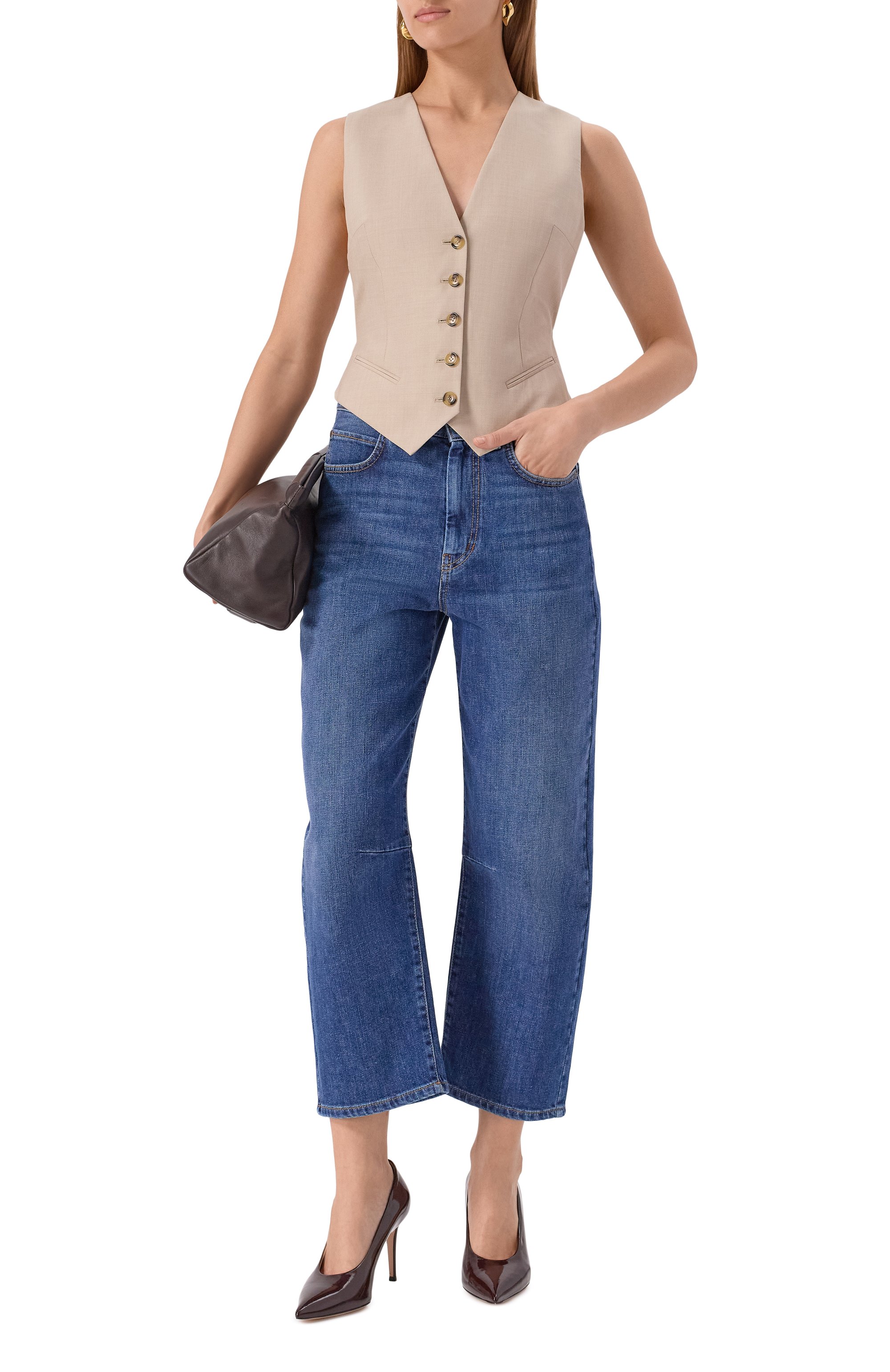 Джинсы WEEKEND MAX MARA синего цвета по цене 24500 руб., арт. CAPRILE, фото 2 Джинсы WEEKEND MAX MARA, арт. CAPRILE, фото 2