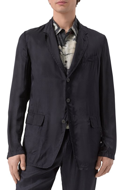 Пиджак из вискозы Dries Van Noten 251-020414-1427 Синий  251-020414-1427 Фото 4
