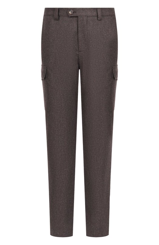 Шерстяные брюки-карго Brunello Cucinelli M038PE1890 Коричневый M038PE1890