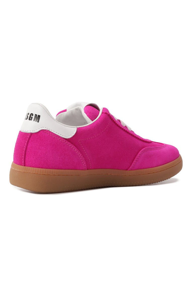 Детские замшевые кеды MSGM KIDS фуксия цвета, арт. 79821/VAR4/36-40 | Фото 3 (Материал внешний: Натуральная кожа, Замша; Нос: Не проставлено; Материал внутренний: Натуральная кожа; Мальчики Кросс-КТ: Обувь-низкие)