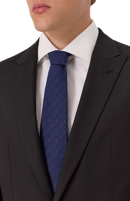 Галстук из шерсти и шелка Corneliani 26U302-2620325 Синий  26U302-2620325 Фото 2
