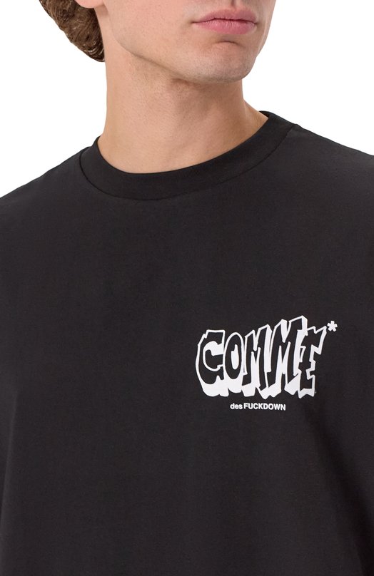 Хлопковая футболка Comme des Fuckdown CFABM01784 Чёрный  CFABM01784 Фото 5