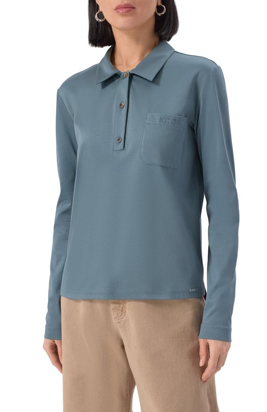 Хлопковое поло Kiton D58440H080511616 Зелёный  D58440H080511616 Фото 3