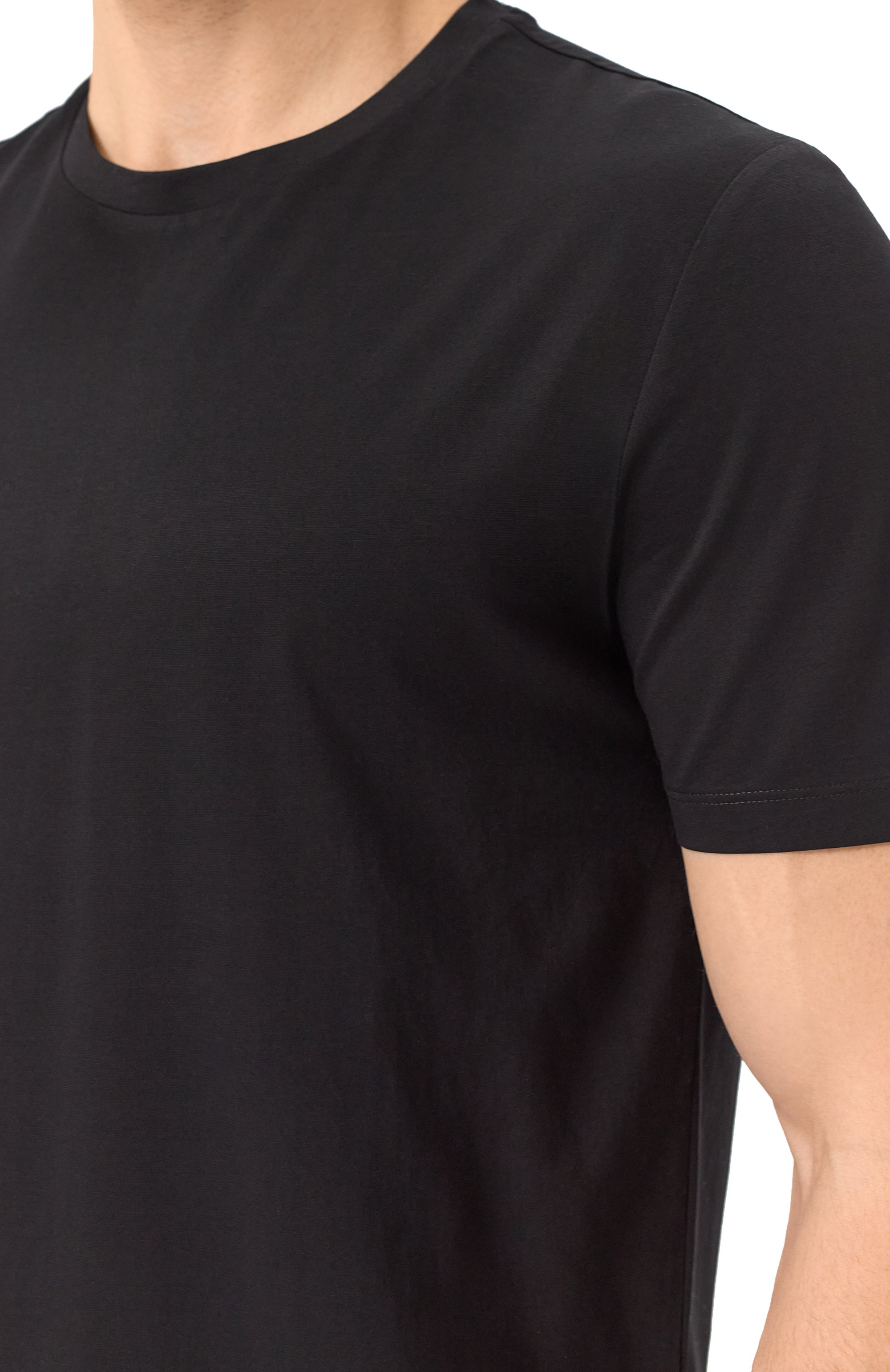 Хлопковая футболка BOSS черного цвета по цене 11950 руб., арт. 50468395, фото 5 Хлопковая футболка BOSS, арт. 50468395, фото 5