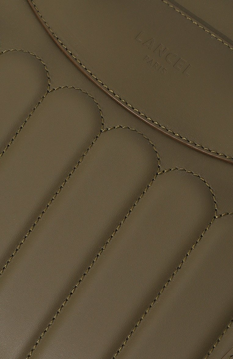 Женская сумка rodeo medium LANCEL хаки цвета, арт. A12339 | Фото 3 (Ремень/цепочка: На ремешке; Размер: medium; Материал: Натуральная кожа; Сумки-технические: Сумки top-handle)