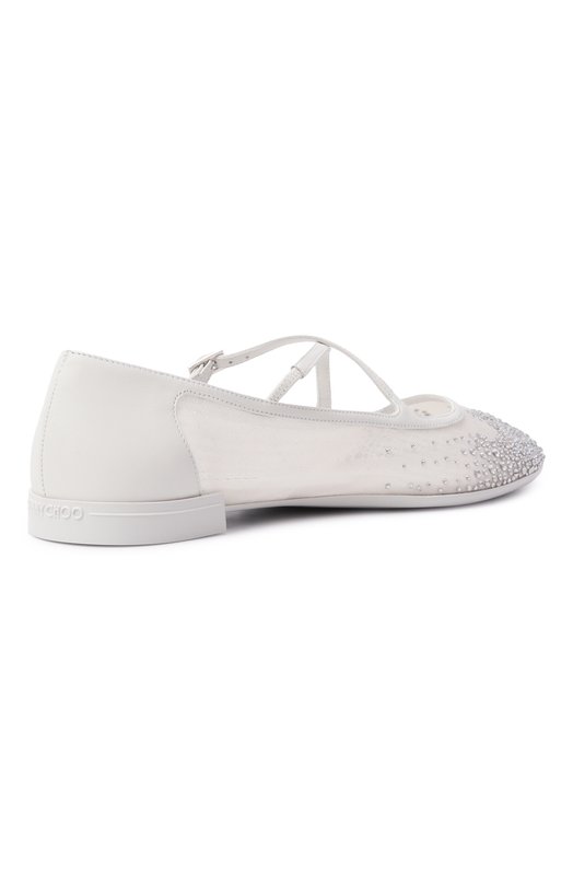 Комбинированные балетки Eleri Jimmy Choo ELERIBALLERINATKW Белый  ELERIBALLERINATKW Фото 5