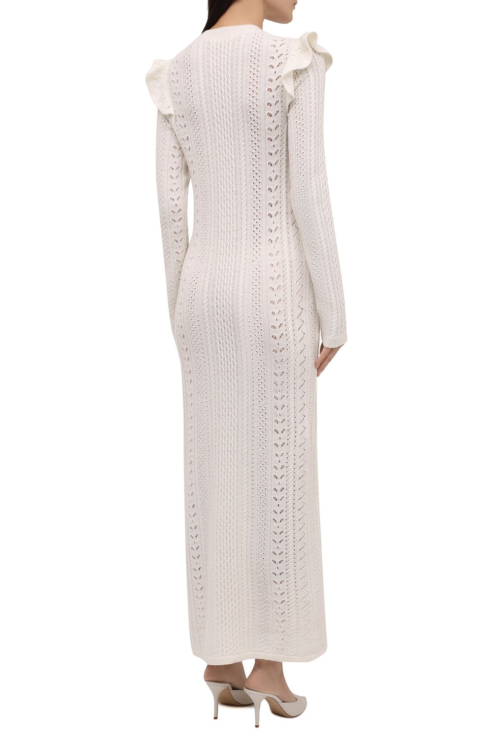 Платье из шерсти и кашемира CHLOÉ кремового цвета по цене 238000 руб., арт. CHC21WMR07580, фото 4 Платье из шерсти и кашемира CHLOÉ, арт. CHC21WMR07580, фото 4