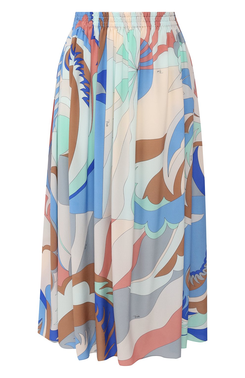 Шелковая юбка EMILIO PUCCI синего цвета по цене 59950 руб., арт. 9ERW60/9E733, фото 1 Шелковая юбка EMILIO PUCCI, арт. 9ERW60/9E733, фото 1