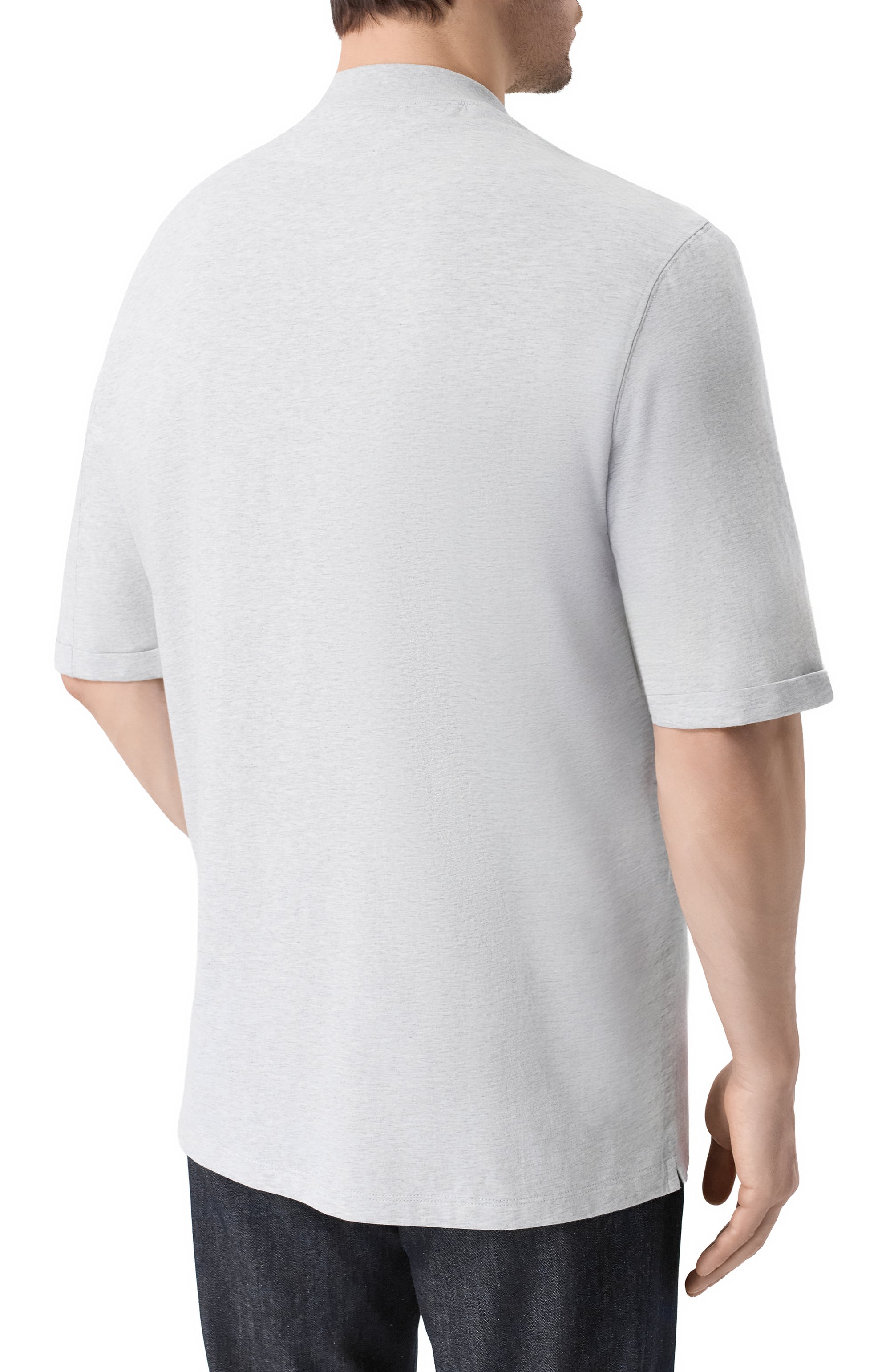 Хлопковая футболка BRUNELLO CUCINELLI светло-серого цвета по цене 81900 руб., арт. M0B131396, фото 4 Хлопковая футболка BRUNELLO CUCINELLI, арт. M0B131396, фото 4