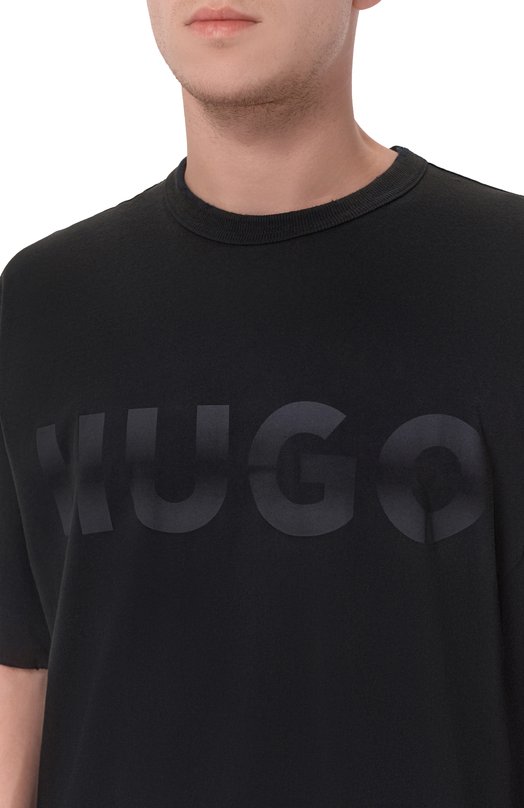 Хлопковая футболка HUGO Blue 50548341 Серый  50548341 Фото 5