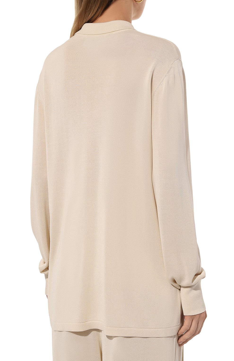 Кардиган из шелка и вискозы FREEAGE кремового цвета по цене 49940 руб., арт. S22.JM310.6070.101, фото 4 Кардиган из шелка и вискозы FREEAGE, арт. S22.JM310.6070.101, фото 4