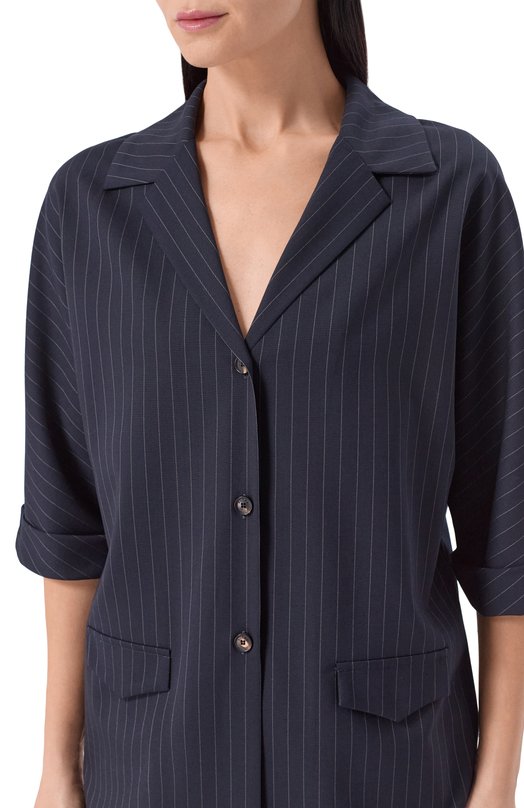 Шерстяная рубашка Kiton D61406K0970 Синий  D61406K0970 Фото 5