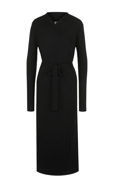 Женское однотонное кашемировое пальто с поясом RICK OWENS, ар т. RP18S8603/WSB