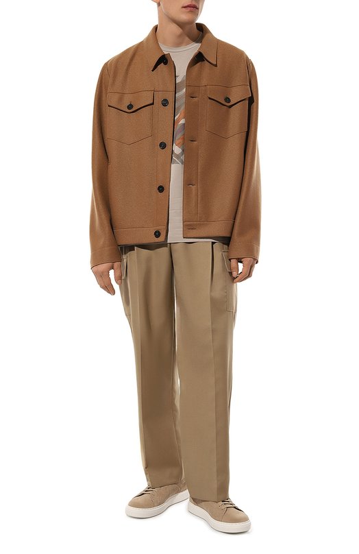 Хлопковая футболка Corneliani 93G589-9325037 Бежевый  93G589-9325037 Фото 2