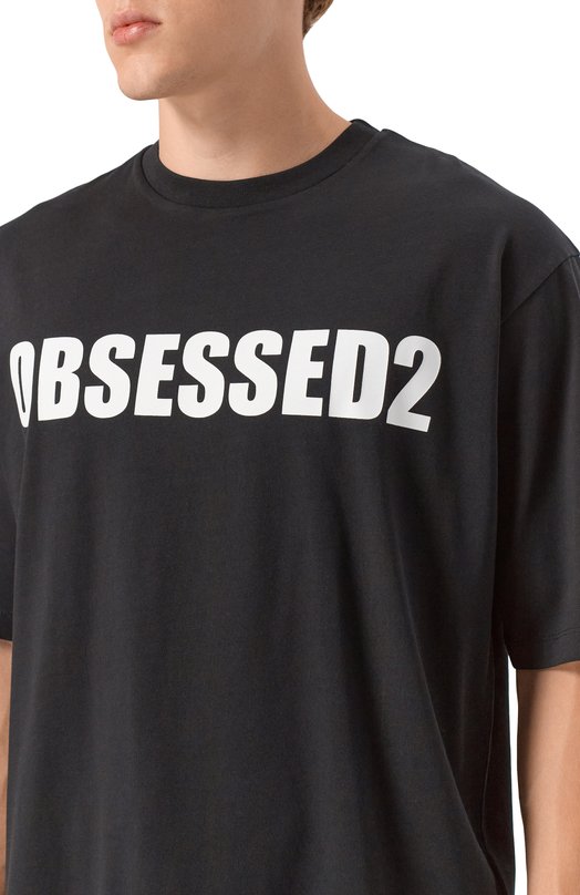 Хлопковая футболка Dsquared2 S74GD1478/D20033 Чёрный  S74GD1478/D20033 Фото 5