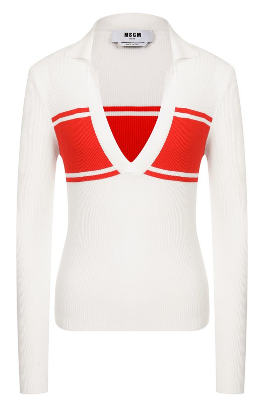 Пуловер из вискозы MSGM 3842MDM196 257247/257247 Белый 3842MDM196 257247/257247