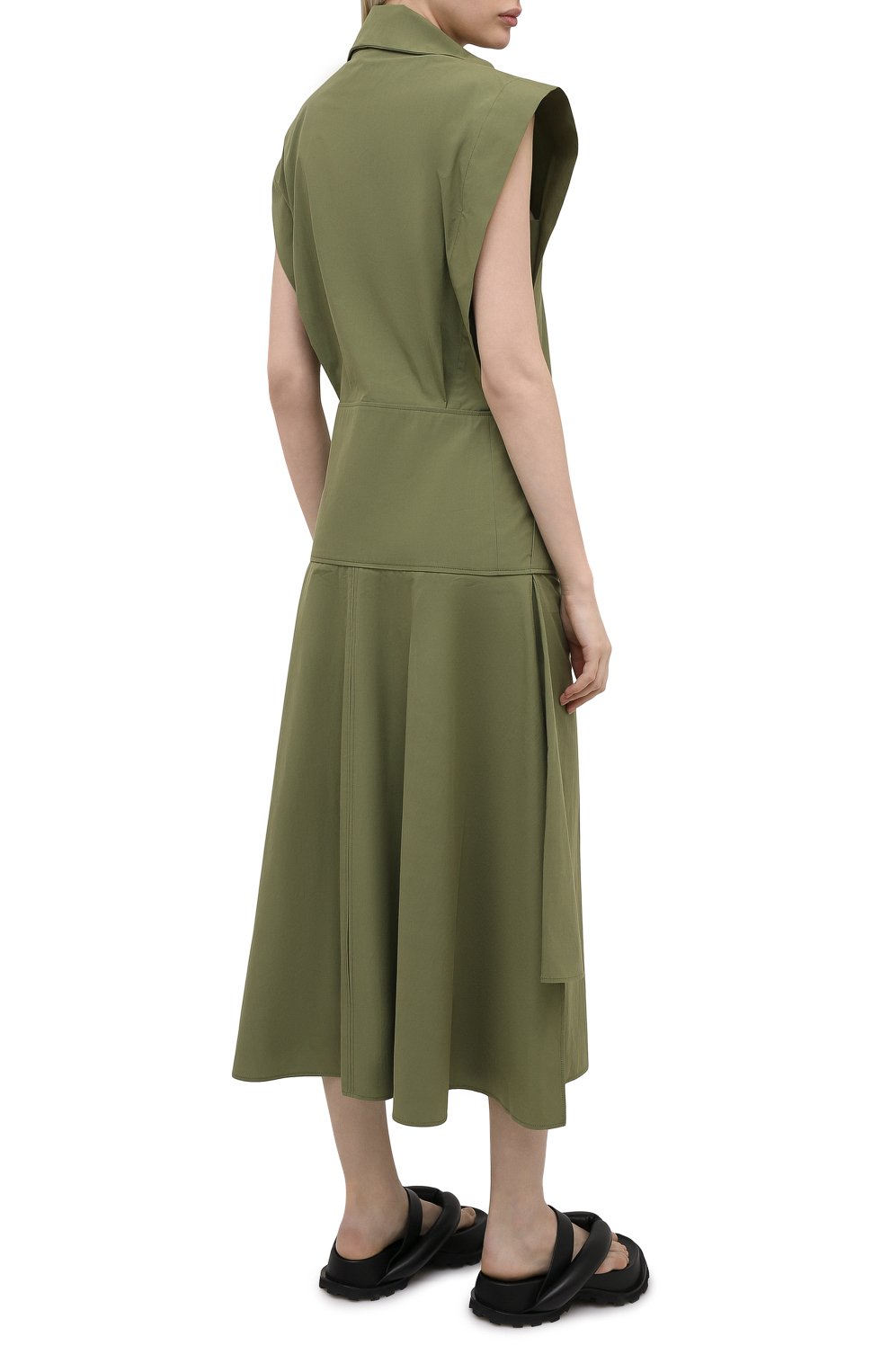Хлопковое платье KENZO хаки цвета по цене 76850 руб., арт. FB52R00349SA, фото 4 Хлопковое платье KENZO, арт. FB52R00349SA, фото 4