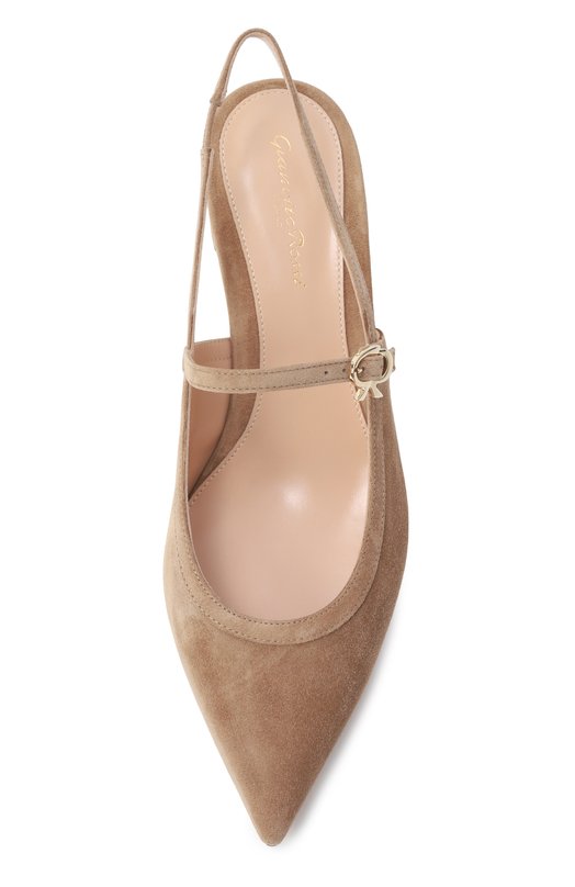 Замшевые туфли Piper Sling 45 Gianvito Rossi G95575.45RIC.CAMCAML Бежевый  G95575.45RIC.CAMCAML Фото 6