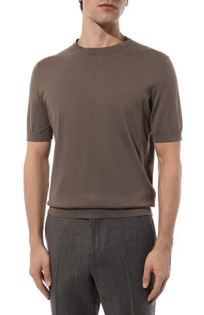 Хлопковый джемпер ZEGNA коричневого цвета по цене 83300 руб., арт. UDC90A7/C10, фото 3 Хлопковый джемпер ZEGNA, арт. UDC90A7/C10, фото 3