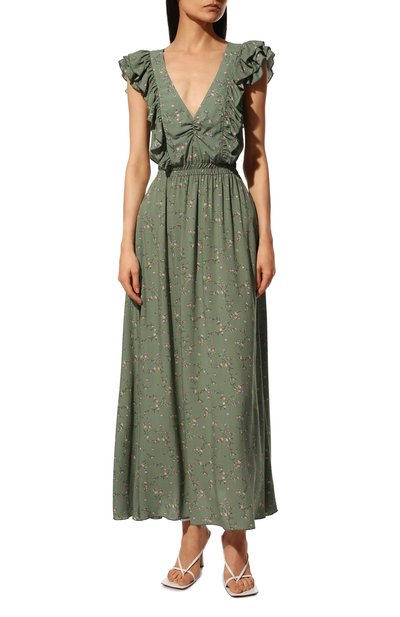 Платье из вискозы SEVEN LAB зеленого цвета по цене 15750 руб., арт. DM2 floral olive, фото 3 Платье из вискозы SEVEN LAB, арт. DM2 floral olive, фото 3