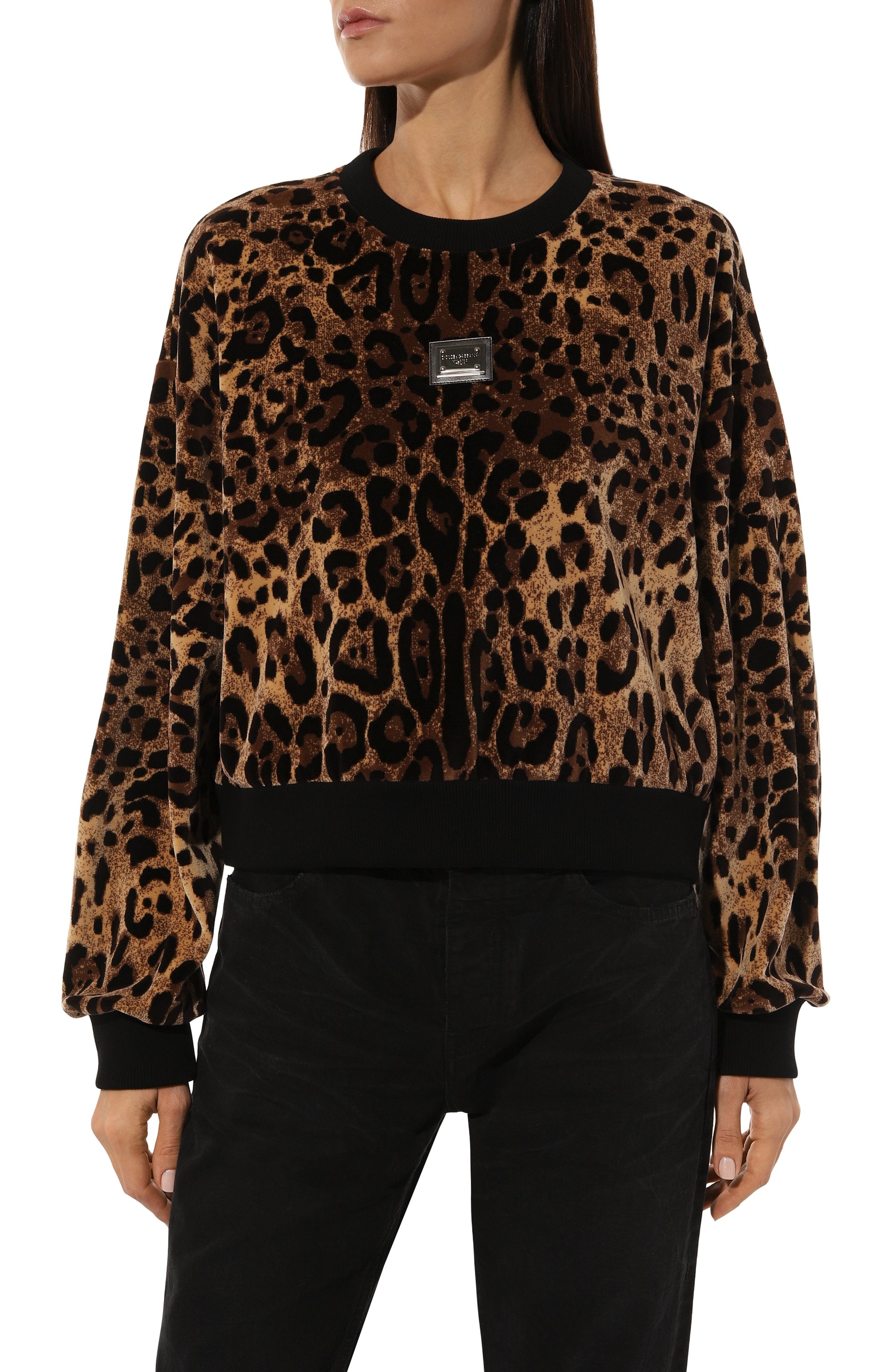 Хлопковый свитшот DOLCE & GABBANA леопардового цвета по цене 113500 руб., арт. F9R28T/FJ7D5/L, фото 3 Хлопковый свитшот DOLCE & GABBANA, арт. F9R28T/FJ7D5/L, фото 3