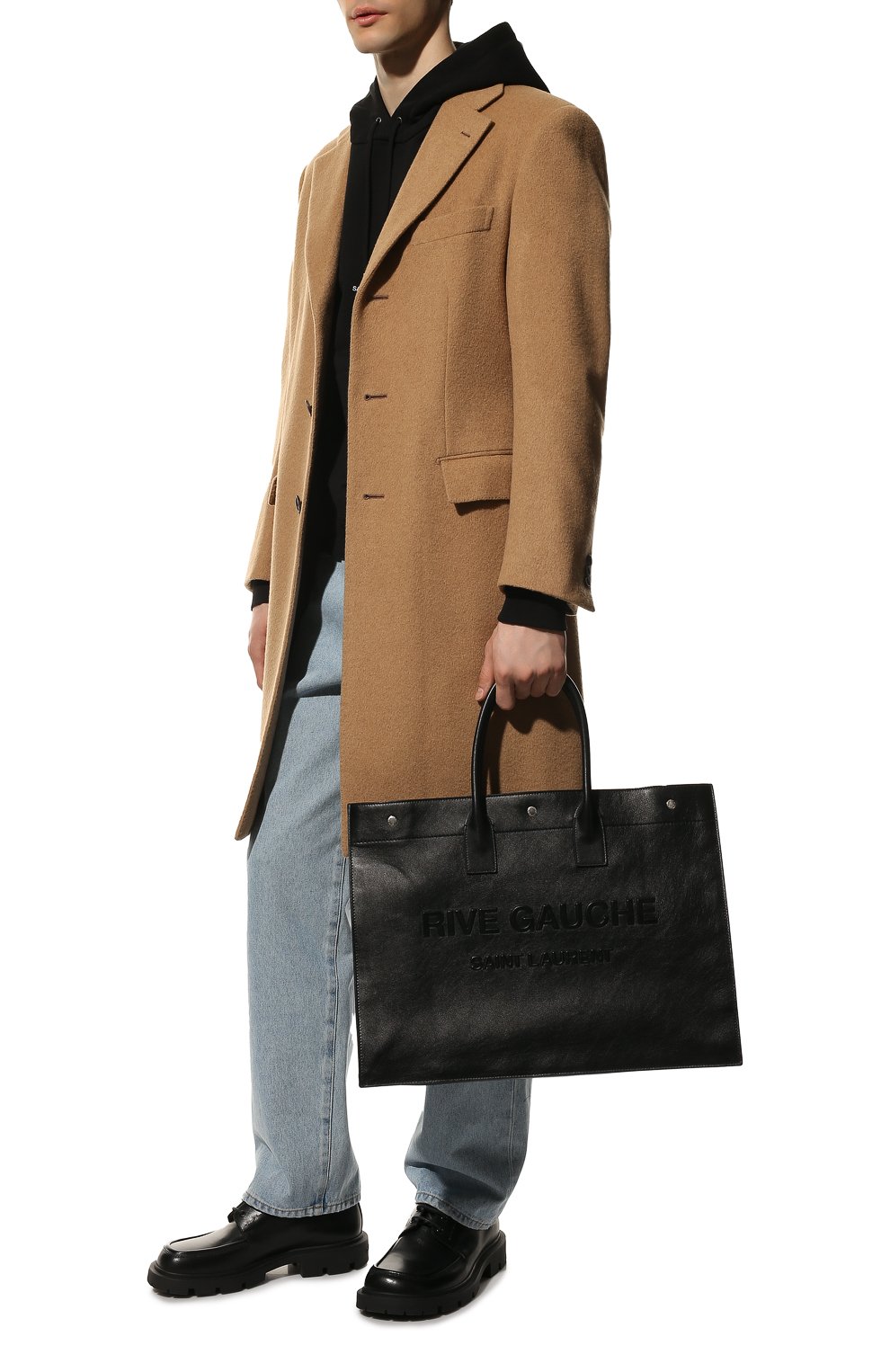 Кожаная сумка-шопер rive gauche large SAINT LAURENT, арт. 587273/CWTFE, фото 7