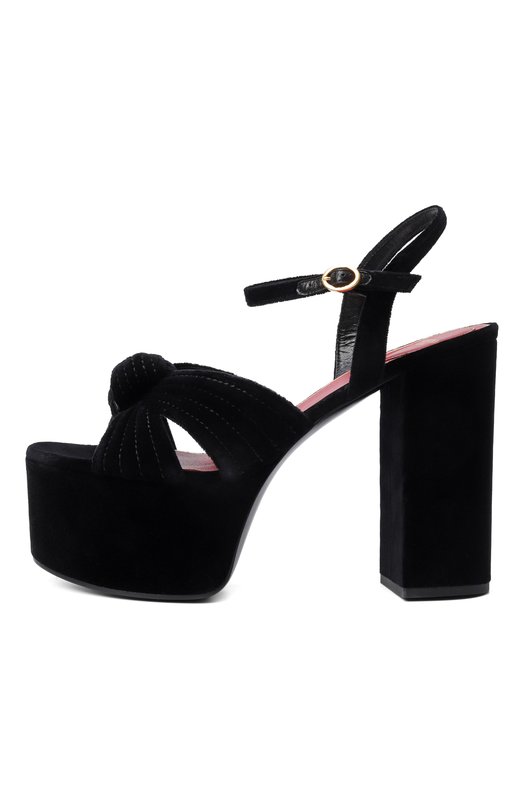 Бархатные босоножки Crasher 125 Valentino 8W2S0NS1/WPJ Чёрный  8W2S0NS1/WPJ Фото 4