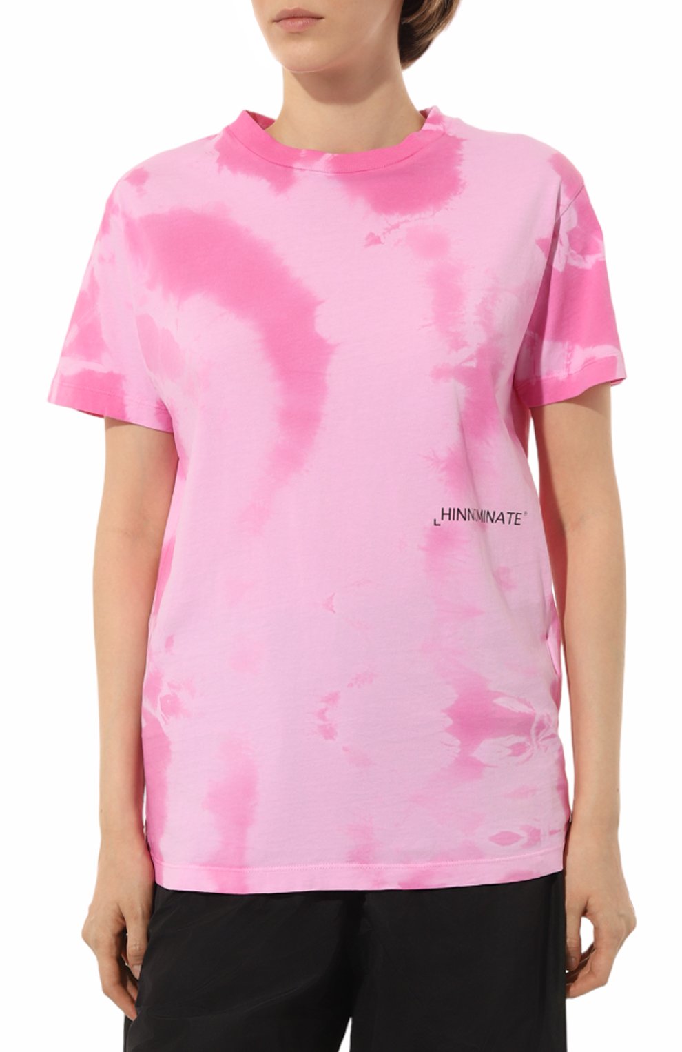Хлопковая футболка HINNOMINATE розового цвета по цене 8995 руб., арт. HDS3/HNW650, фото 3 Хлопковая футболка HINNOMINATE, арт. HDS3/HNW650, фото 3