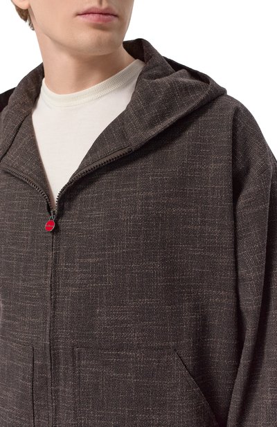 Рубашка из шерсти и шелка KITON коричневого цвета по цене 168000 руб., арт. UMC015K0629G, фото 5 Рубашка из шерсти и шелка KITON, арт. UMC015K0629G, фото 5
