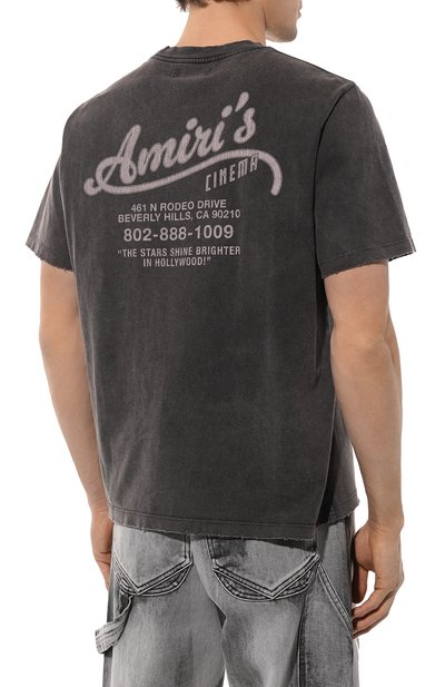 Хлопковая футболка AMIRI темно-серого цвета по цене 68300 руб., арт. AMJYTE1097, фото 4 Хлопковая футболка AMIRI, арт. AMJYTE1097, фото 4