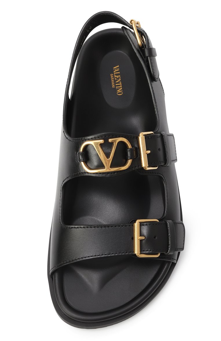 Женские кожаные сандалии vlogo signature VALENTINO черного цвета, арт. 6W2S0LK6/BEK | Фото 6 (Материал внутренний: Натуральная кожа; Подошва: Плоская; Материал внешний: Натуральная кожа)