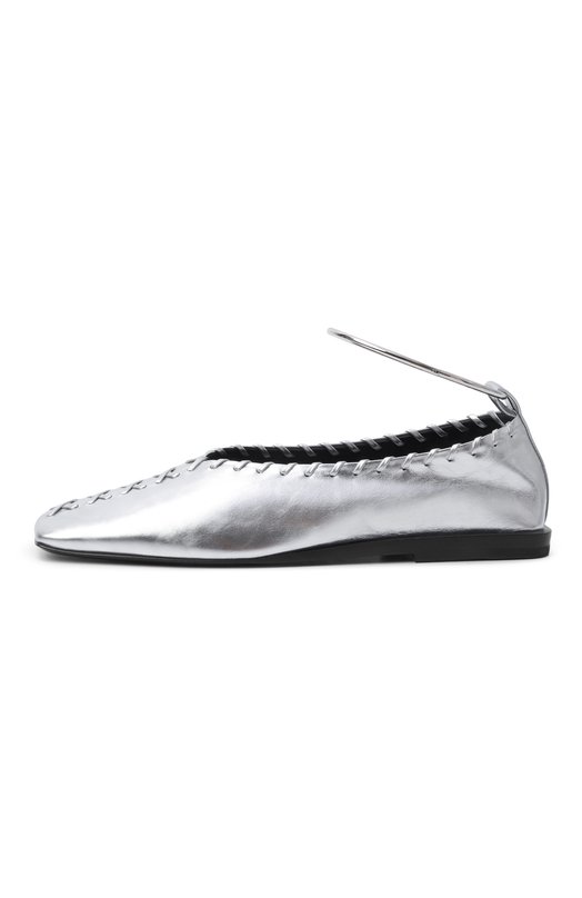 Кожаные балетки Ring Jil Sander J15WZ0009/P4836 Серебряный  J15WZ0009/P4836 Фото 4