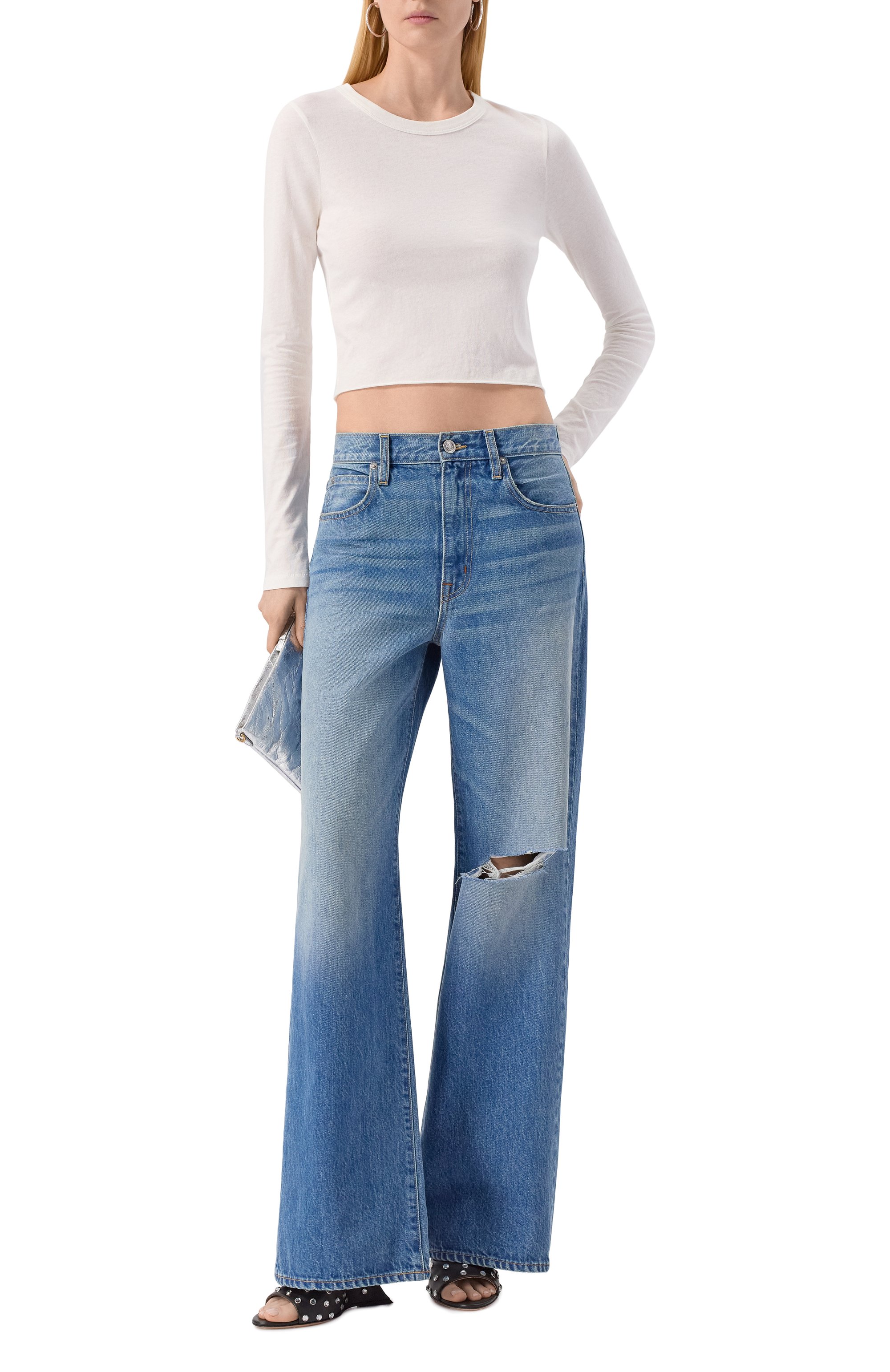 Хлопковый лонгслив SLVRLAKE, арт. TLBY100P NATW, фото 2