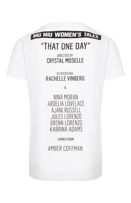 Женская хлопковая футболка MIU MIU, арт. MJN060-1QD2-F0009