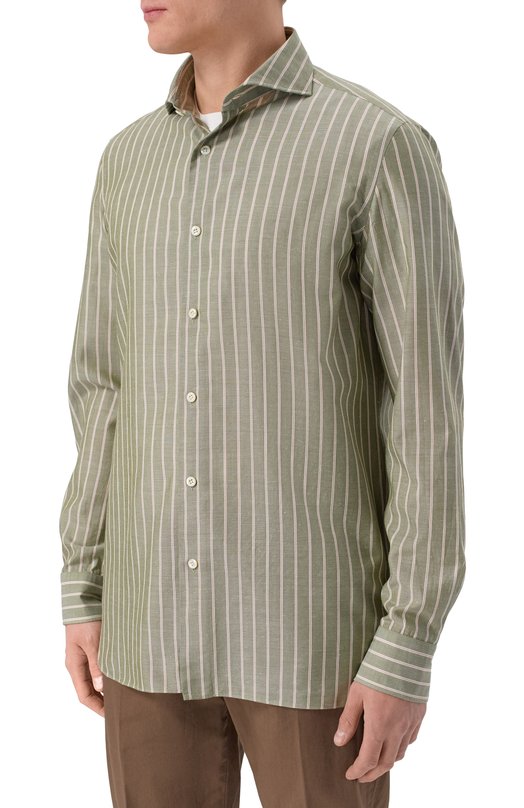 Рубашка из лиоцелла и хлопка Giampaolo 608/TS44348 Зелёный  608/TS44348 Фото 3