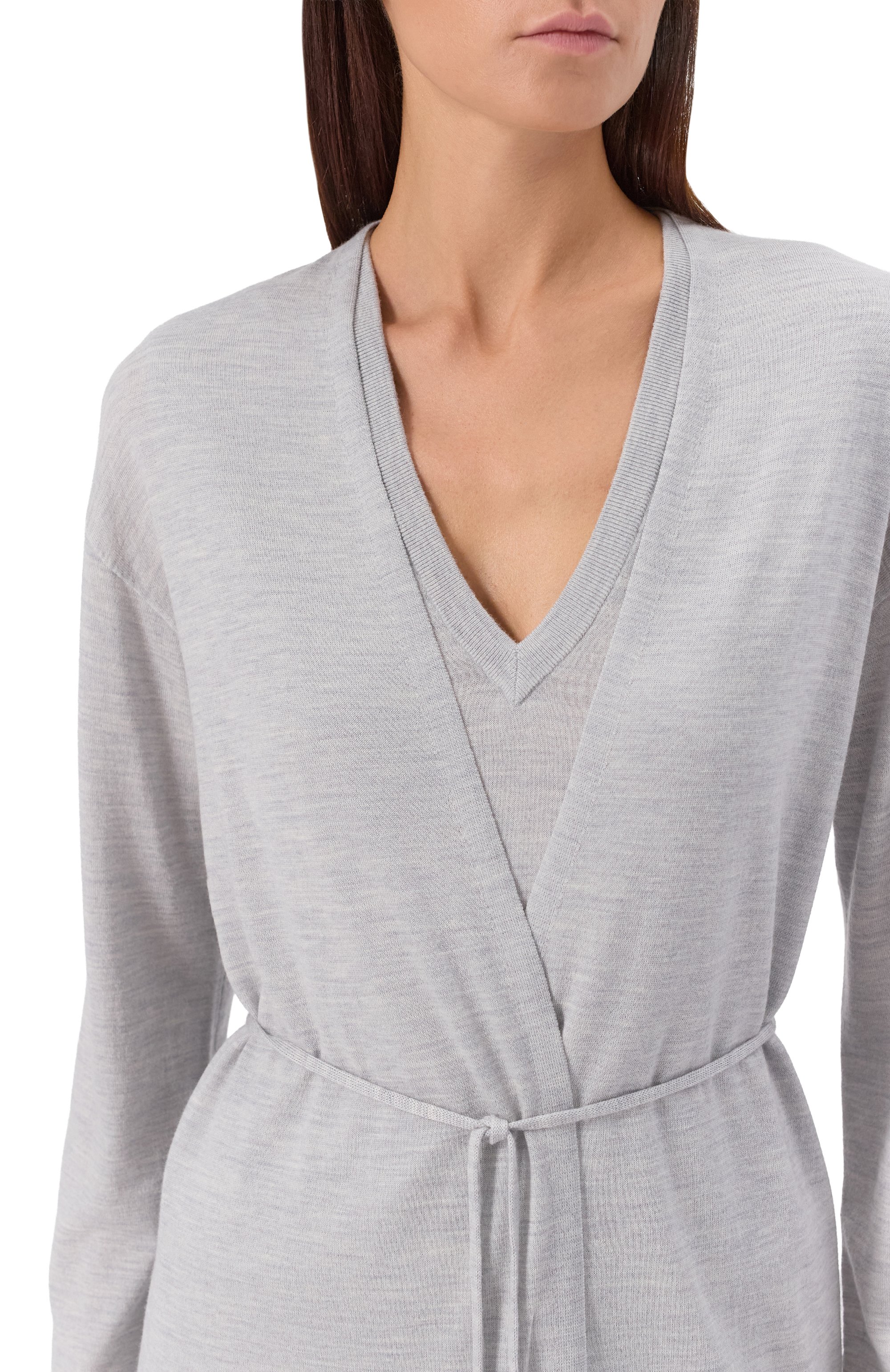 Кардиган из шерсти и шелка 12 STOREEZ серого цвета по цене 24000 руб., арт. 134040, фото 5 Кардиган из шерсти и шелка 12 STOREEZ, арт. 134040, фото 5