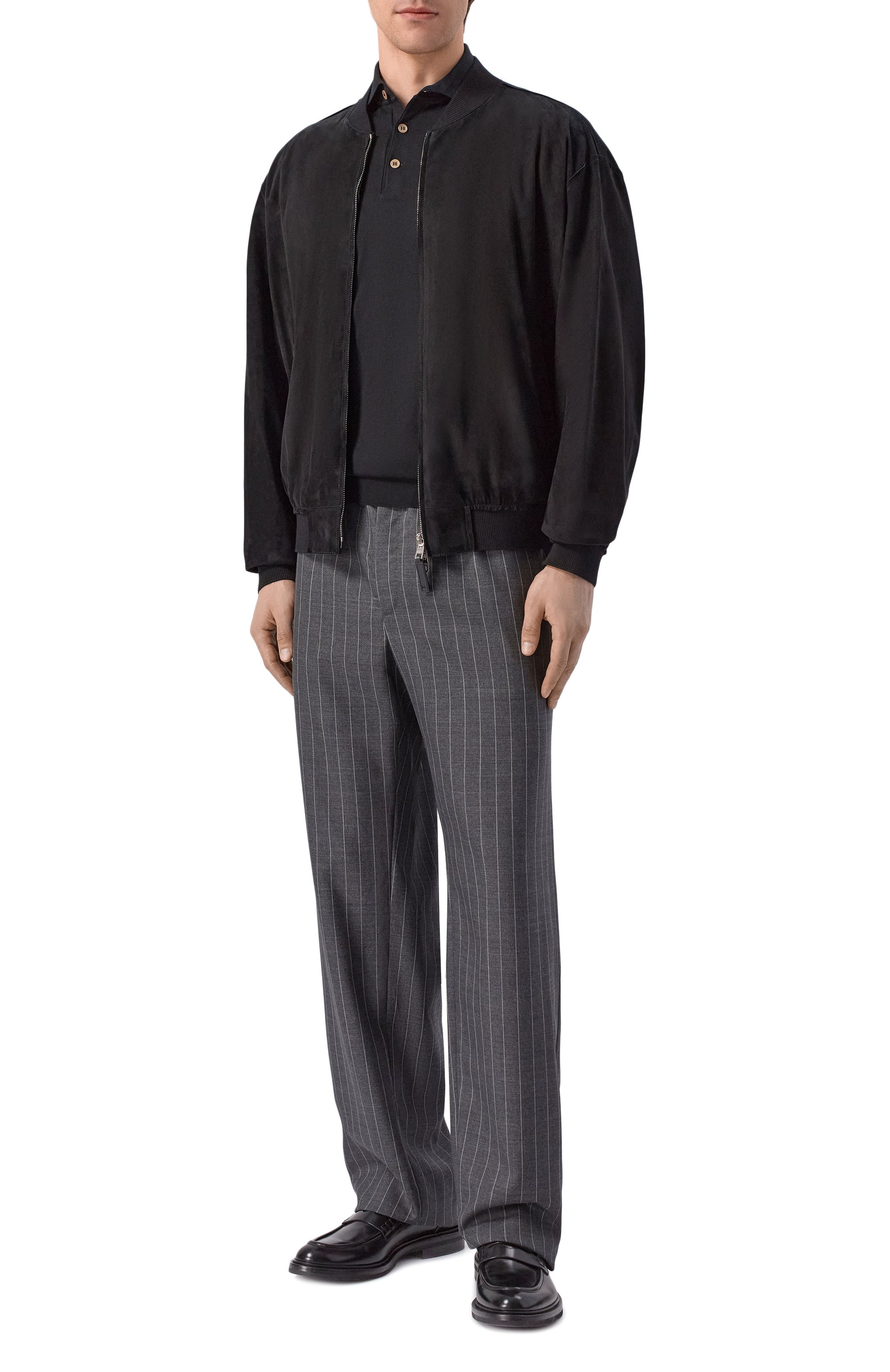 Шерстяные брюки DOLCE & GABBANA темно-серого цвета по цене 125500 руб., арт. GV4LHT/FR23B, фото 2 Шерстяные брюки DOLCE & GABBANA, арт. GV4LHT/FR23B, фото 2