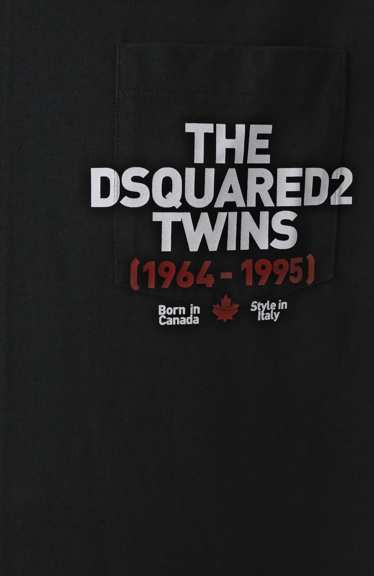Мужская хлопковая футболка DSQUARED2 черного цвета, арт. S74GD1407/S23009 | Фото 6 (Драгоценные камни: Проставлено; Материал внешний: Хлопок; Рукава: 3/4; Материал сплава: Проставлено; Длина (для топов): Стандартные; Стили: Кэжуэл; П�ринт: С принтом; Кросс-КТ: Джерси; Мужское Кросс-КТ: Футболка-одежда)