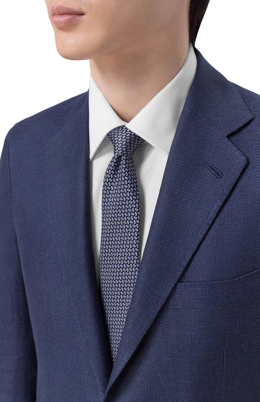 Шелковый галстук Canali 18/HJ04556 Синий  18/HJ04556 Фото 2