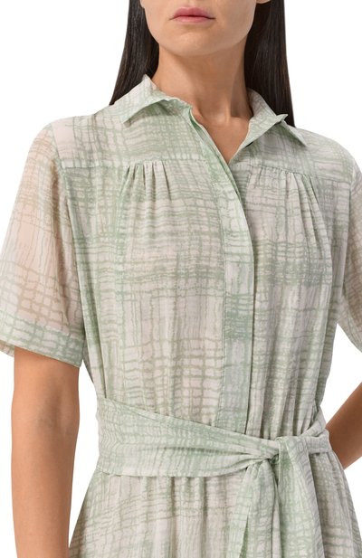 Шелковое платье KITON зеленого цвета по цене 381000 руб., арт. D61343K0870G05, фото 4 Шелковое платье KITON, арт. D61343K0870G05, фото 4