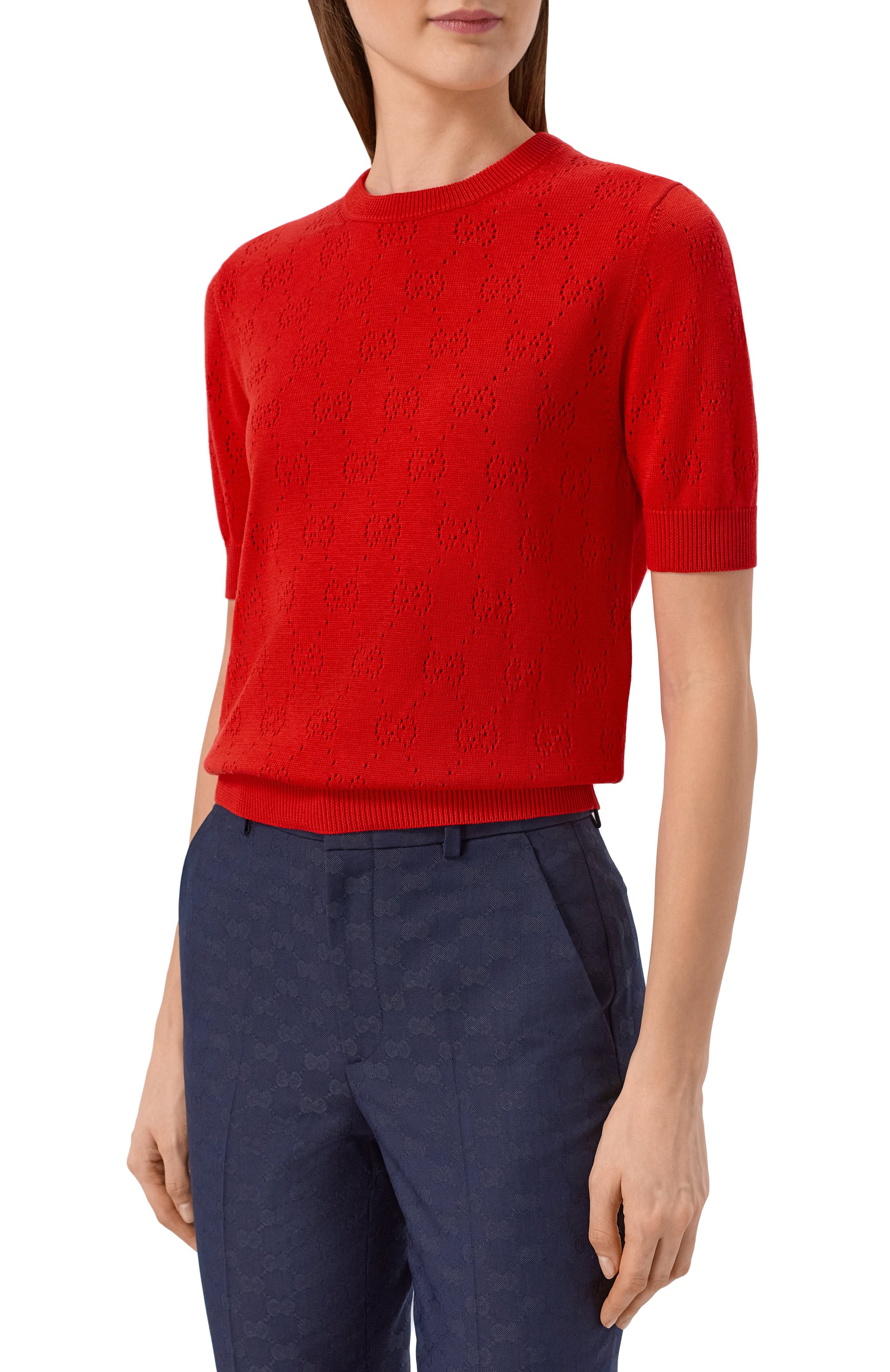 Пуловер из шелка и хлопка GUCCI, арт. 856204/XKFC0, фото 3