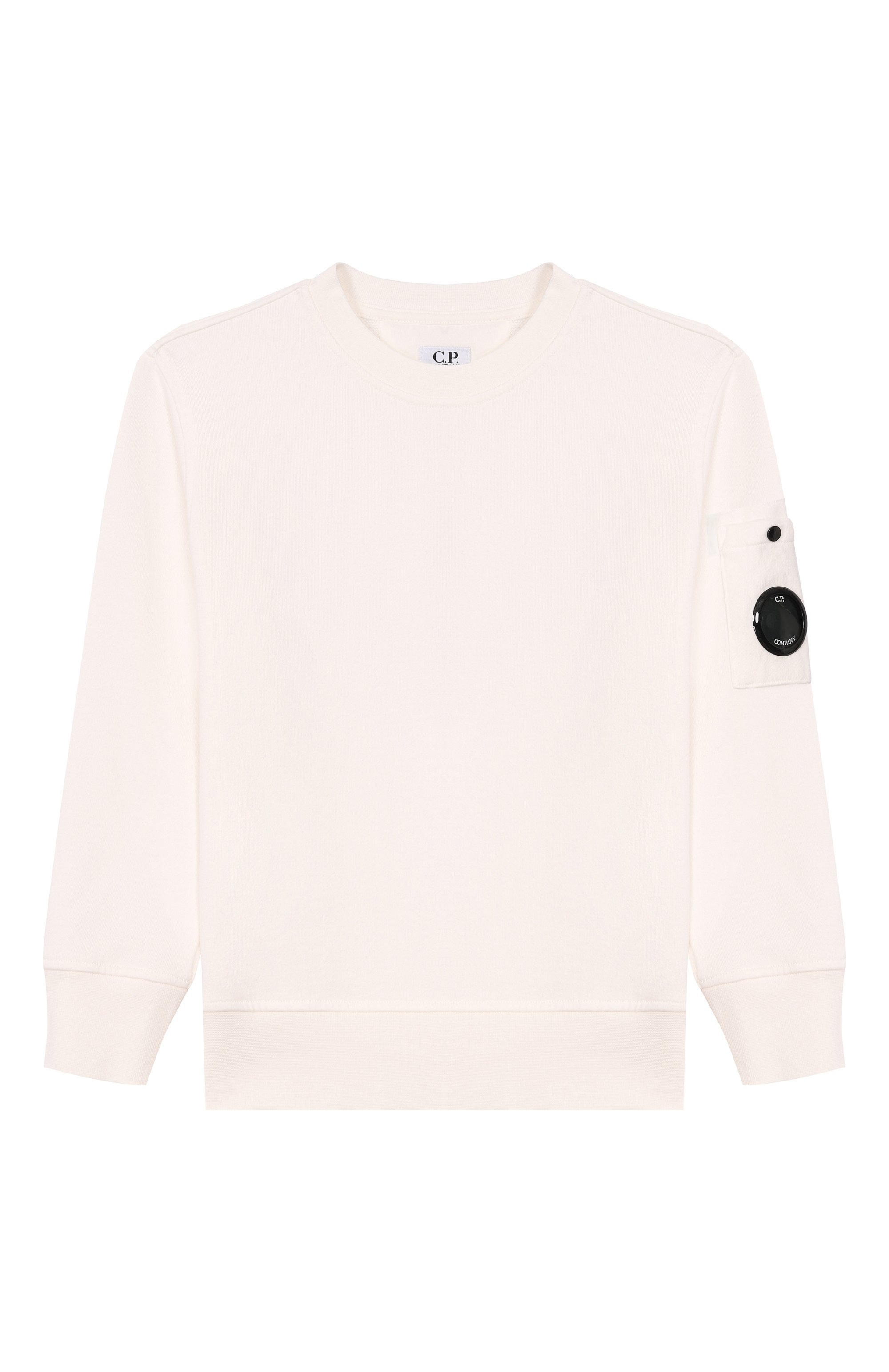 Хлопковый свитшот C.P. COMPANY молочного цвета по цене 15700 руб., арт. CNF00X/LCA69_001, фото 1 Хлопковый свитшот C.P. COMPANY, арт. CNF00X/LCA69_001, фото 1