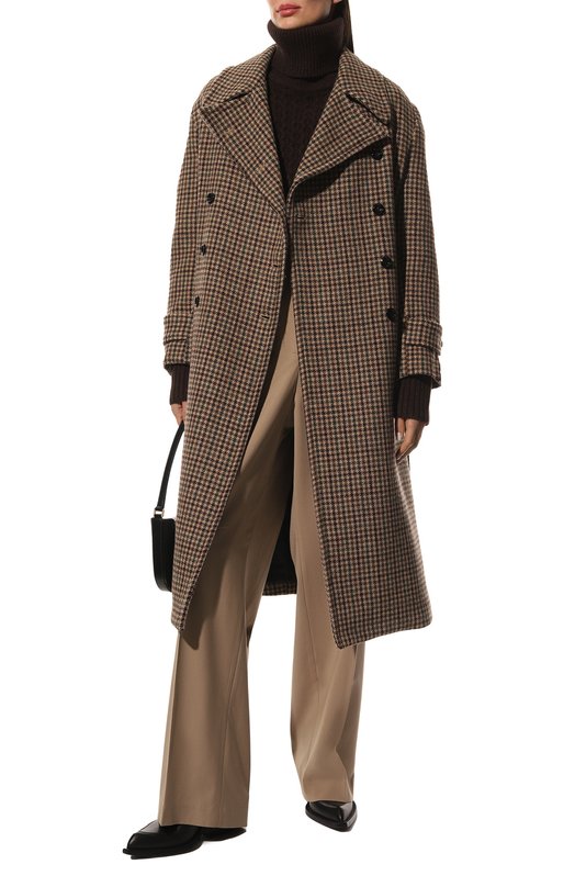 Шерстяное пальто Palto Коричневый, фото 2