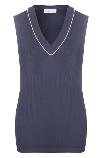 Женский хлопковый топ BRUNELLO CUCINELLI, арт. MG902FP312